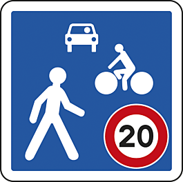 Panneau carré Entrée zone de rencontre 500 Ecolign B52 cl1 - NADIA SIGNALISATION - CAR500E1B52