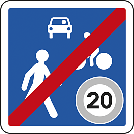 Panneau carré Sortie d'une zone de rencontre 500 Ecolign B53 cl1 - NADIA SIGNALISATION - CAR500E1B53