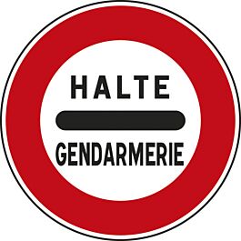 Panneau disque Arrêt au poste de gendarmerie 650 Ecolign B5a cl1 - NADIA SIGNALISATION - DIS650E1B5a