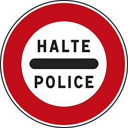 Panneau disque Arrêt au poste de police 650 B5b cl1 - NADIA SIGNALISATION - DIS650E1B5b