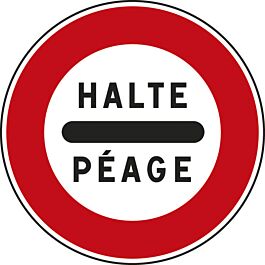 Panneau disque Arrêt au poste de péage 650 Ecolign B5c cl1 - NADIA SIGNALISATION - DIS650E1B5c