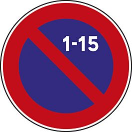 Panneau disque stationnement interdit 1er au 15 mois 450 Ecolign B6a2 cl1 - NADIA SIGNALISATION - DIS450E1B6a2