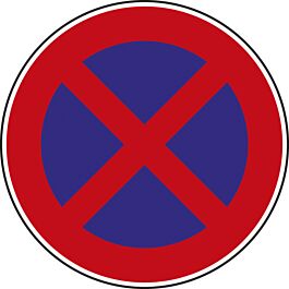 Panneau disque Interdiction arrêt stationnement 650 Ecolign B6d cl2 - NADIA SIGNALISATION - DIS650E2B6d