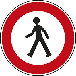 Panneau disque Accès interdit aux piétons 450 Ecolign B9a cl2 - NADIA SIGNALISATION - DIS450E2B9a