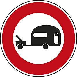 Panneau disque Accès interdit véhicules tractant caravane/remorque 650 Ecolign B9i cl1 - NADIA SIGNALISATION - DIS650E1B9i