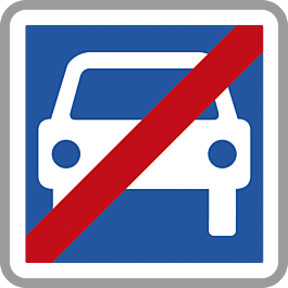Panneau carré Fin de route à accès réglementé 350 Ecolign C108 cl2 - NADIA SIGNALISATION - CAR350E2C108