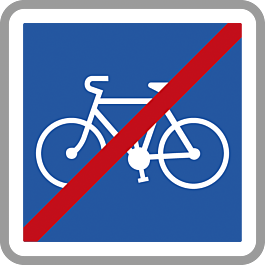 Panneau carré Fin d'une bande cyclable conseillée 350 Ecolign C114 cl2 - NADIA SIGNALISATION - CAR350E2C114