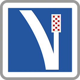 Panneau carré voie de détresse à droite 500 Ecolign C26a cl1 - NADIA SIGNALISATION - CAR500E1C26a