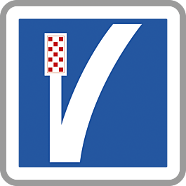 Panneau carré indication voie de détresse à gauche 500 Ecolign C26b cl1 - NADIA SIGNALISATION - CAR500E1C26b