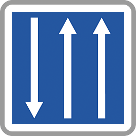 Panneau carré créneau dépassement 3 voies 900 Ecolign C29b cl1 - NADIA SIGNALISATION - CAR900E1C29b