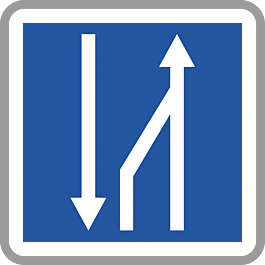 Panneau carré Fin créneau dépassement trois voies 350 Ecolign C30 cl2 - NADIA SIGNALISATION - CAR350E2C30