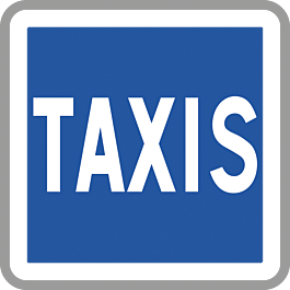 Panneau carré Station taxis arrêt réservé dimensions 350 Ecolign C5 cl2 - NADIA SIGNALISATION - CAR350E2C5