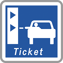 Panneau carré présignalisation borne retrait ticket péage 900 Ecolign C62 cl2 - NADIA SIGNALISATION - CAR900E2C62