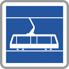 Panneau carré indication arrêt tramway 500 Ecolign C7 cl2 - NADIA SIGNALISATION - CAR500E2C7