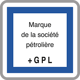 Panneau carré Marque Poste Distribution Carburant GPL 350 Ecolign CE15f cl1 - NADIA SIGNALISATION - CAR350E1CE15f