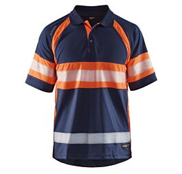 Polo haute-visibilité anti-UV Blåkläder 3338 Marine/Orange fluo Blaklader - 333810518953