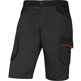 BERMUDA DE TRAVAIL DELTA PLUS POLYESTER/COTON MACH2 GRIS FONCÉ/ORANGE - M2BE3STRGO0