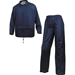 Combinaison De Pluie Delta Plus EN400 - Veste Et Pantalon PVC Polyester Imperméable Taille L Bleu Marine