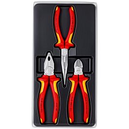 Pack 3 pinces isolées pour électricien KNIPEX 1000V - 00 20 12