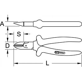 Pince coupante diagonale isolée, L.165 mm KSTOOLS - 1121277