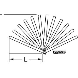 Jauges du jeu radial de piston, 20 lames, 0,05-1 mm KSTOOLS - 3000616