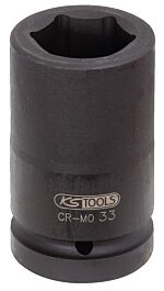 Douille Longue à Chocs 6 Pans 70mm KS Tools - Chrome Molybdène, Tête Brunie, Pour Usage Intensif