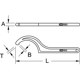 Clé à ergot brunie pour écrous à trous latéraux, 52-55 mm KSTOOLS - 5171479