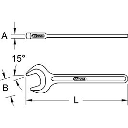 Clé à fourche simple brunie, 6 mm KSTOOLS - 5172506