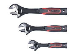 Jeu de 3 clés à molette à manche bi-matière, 8'' - 10'' - 12'' KS TOOLS - 577.0199