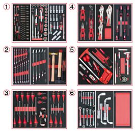 Composition d'outils 6 tiroirs pour servante, 202 pièces KS TOOLS - 714.0202
