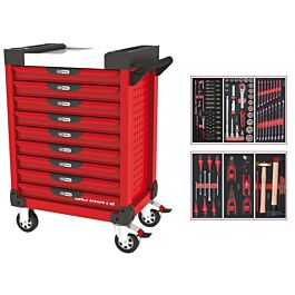 Servante ULTIMATE rouge 9 tiroirs équipée de 114 outils KS TOOLS - 809.9114