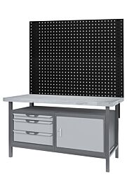 Plateau mural perforé pour fixation de crochets et accessoires, L. 2m KS TOOLS - 865.0211