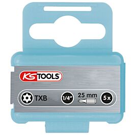 Boite de 5 embouts de vissage INOX TORX® percé 1/4