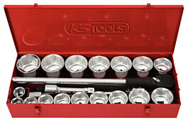 Coffret de douilles et accessoires 1'', 22 pièces KS TOOLS - 911.0822