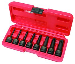 Jeu de douilles longues à chocs TORX® T30-80 1/2'', 8 pièces KS TOOLS - 911.0901