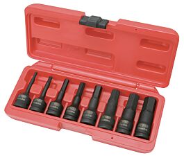 Jeu de douilles mâles à chocs 6 pans 1/2'', L.75 mm - 8 pcs KS TOOLS - 911.0902