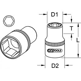 Douille 6 pans - 3/4'' – 2