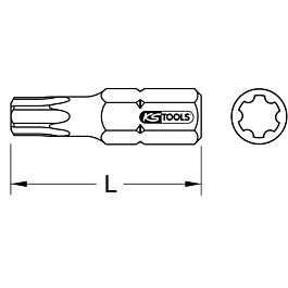 Embout de vissage TORX-PLUS®, L.30 mm - 1/4'' - IP4 KSTOOLS - 9117839