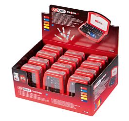 Présentoir de 12 jeux d'embouts de vissage à code couleur TORSIONpower® 1/4'' KS TOOLS - 918.3030D