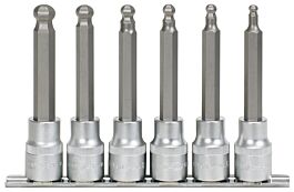 Rail de 6 douilles tournevis à tête sphérique, 1/2'' - L.110 mm - 5 à 12 mm KS TOOLS - 922.1764