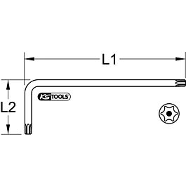 Clé mâle INOX TORX percé, longue - TB 30 KSTOOLS - 9640606