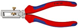 Pince à dénuder avec ressort d'ouverture universel KNIPEX - 11 02 160
