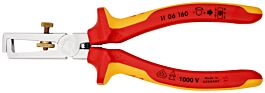 Pince à dénuder avec ressort d'ouverture universel 160mm chrome 1000V KNIPEX - 11 06 160
