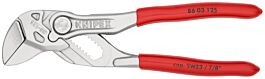 Pince cle 125mm chrome gaine pvc - Sur carte - KNIPEX - 86 03 125 SB