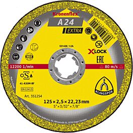 25 Disques à tronçonner KT EXTRA A24EX S GER 115X2,5X22,23 X-LOC KLINGSPOR - 351255