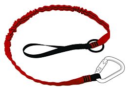 Longe porte outil élastique 1 boucle etrangl. +1 ann métal 1,25m maxi 10kg LEVAC - 3800RTLK2