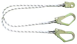 Double longe de maintien 1,50m corde tressée d.12mm +3 mousquetons EN354 LEVAC - 3802C15