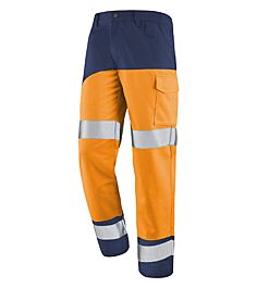 PANTALON FLUO SAFE XP ORANGE FLUO / MARINE HAUTE VISIBILITE CEPOVETT - 22-9B86-9570-404