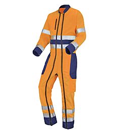 COMBINAISON 2 FAG FLUO BASE XP ORANGE FLUO / MARINE HAUTE VISIBILITE CEPOVETT - 22-9J81-3047-404