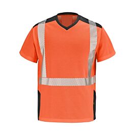 T-SHIRT SIROCCO MANCHES COURTES ORANGE FLUO / NOIR - CEPOVETT - 22-9T84PI-2073